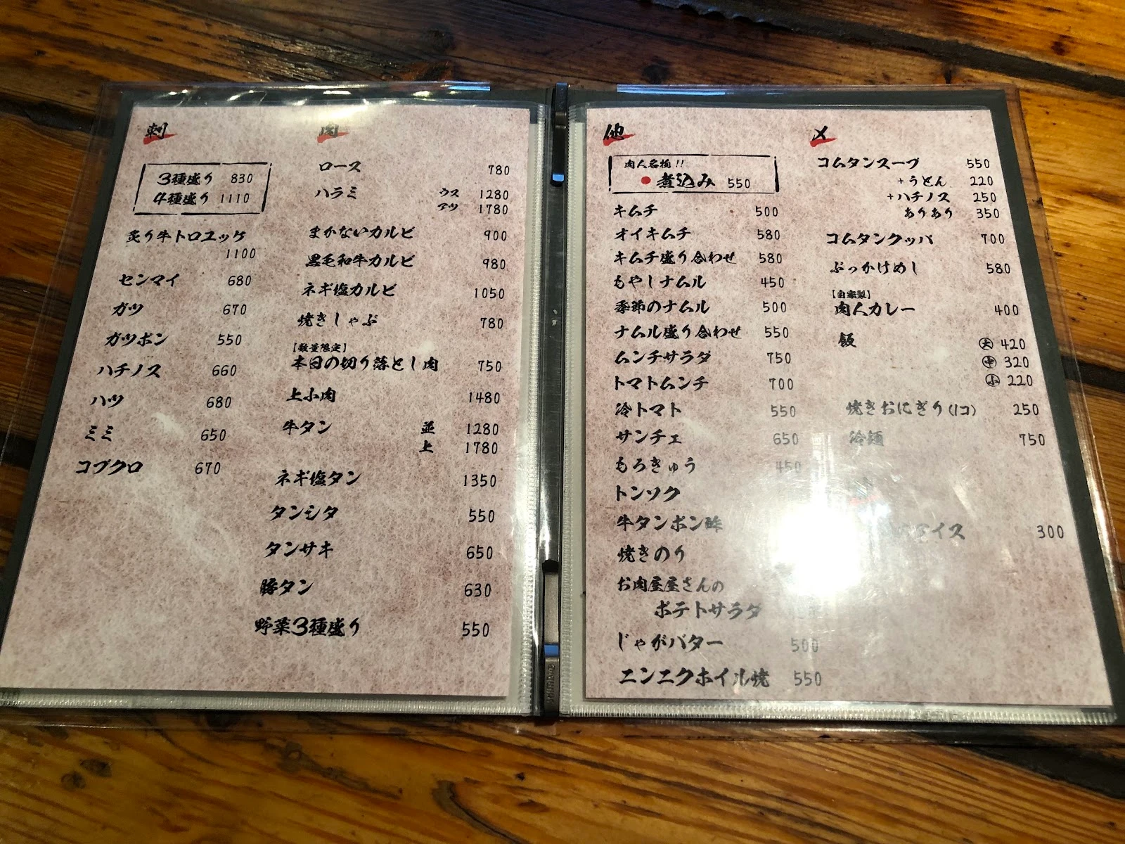 炭火焼肉モツ刺し 肉人（ニクンチュ）三軒茶屋店 メニュー写真 2